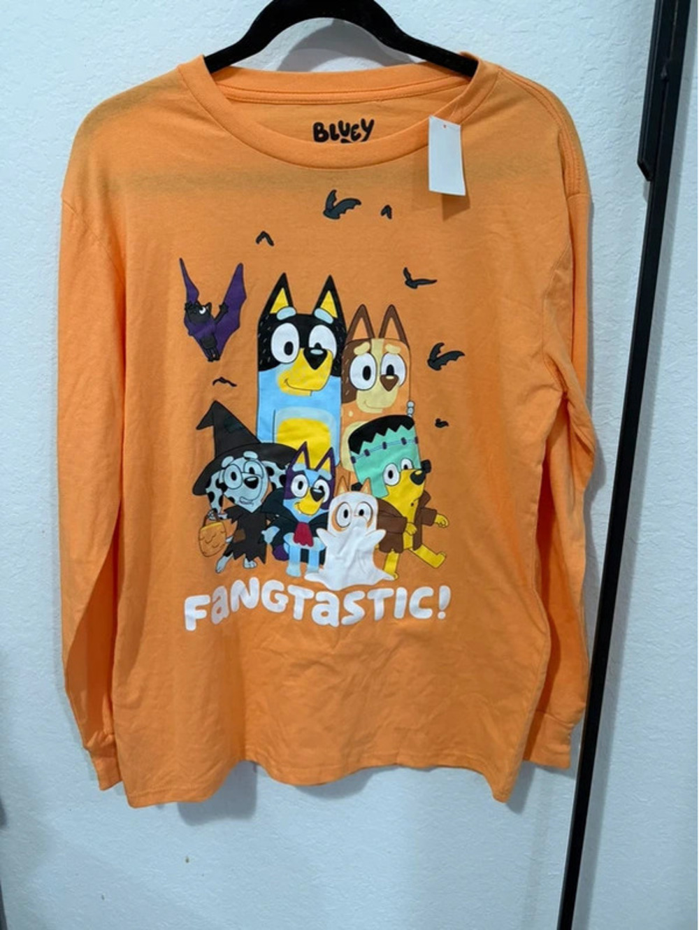 Bluey Unisex Adult Halloween Small Shirt, Orange